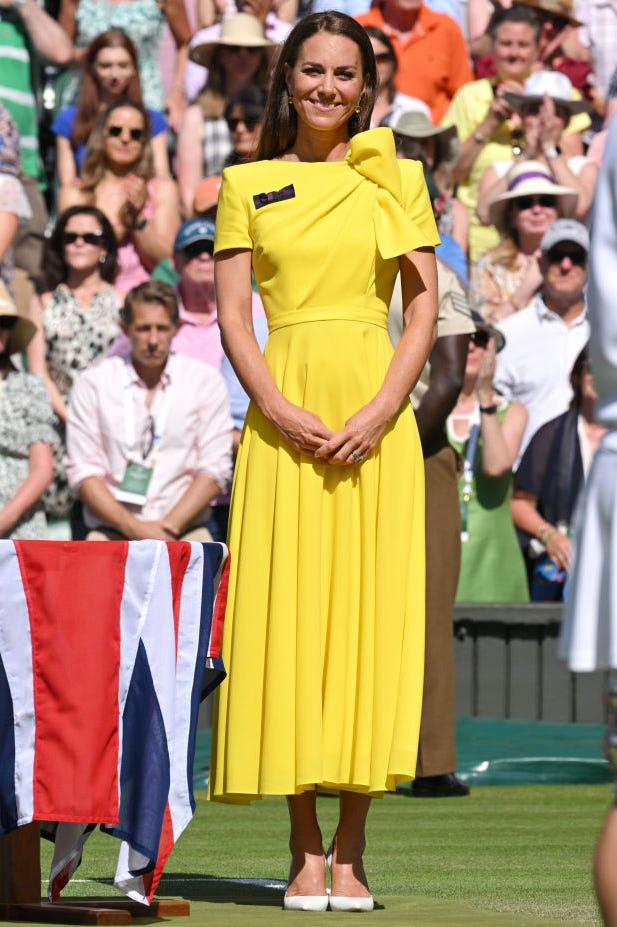 the duchess of cambridge attends the wimbledon women's singles final