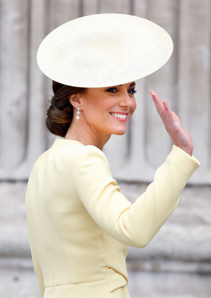 Kate Middleton at Thanksgiving Service in Yellow Emilia Wickstead Coatdress