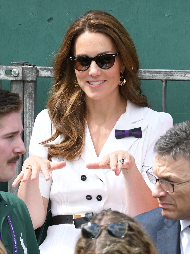 Kate Middleton Wears a White Dress at Wimbledon Day 2