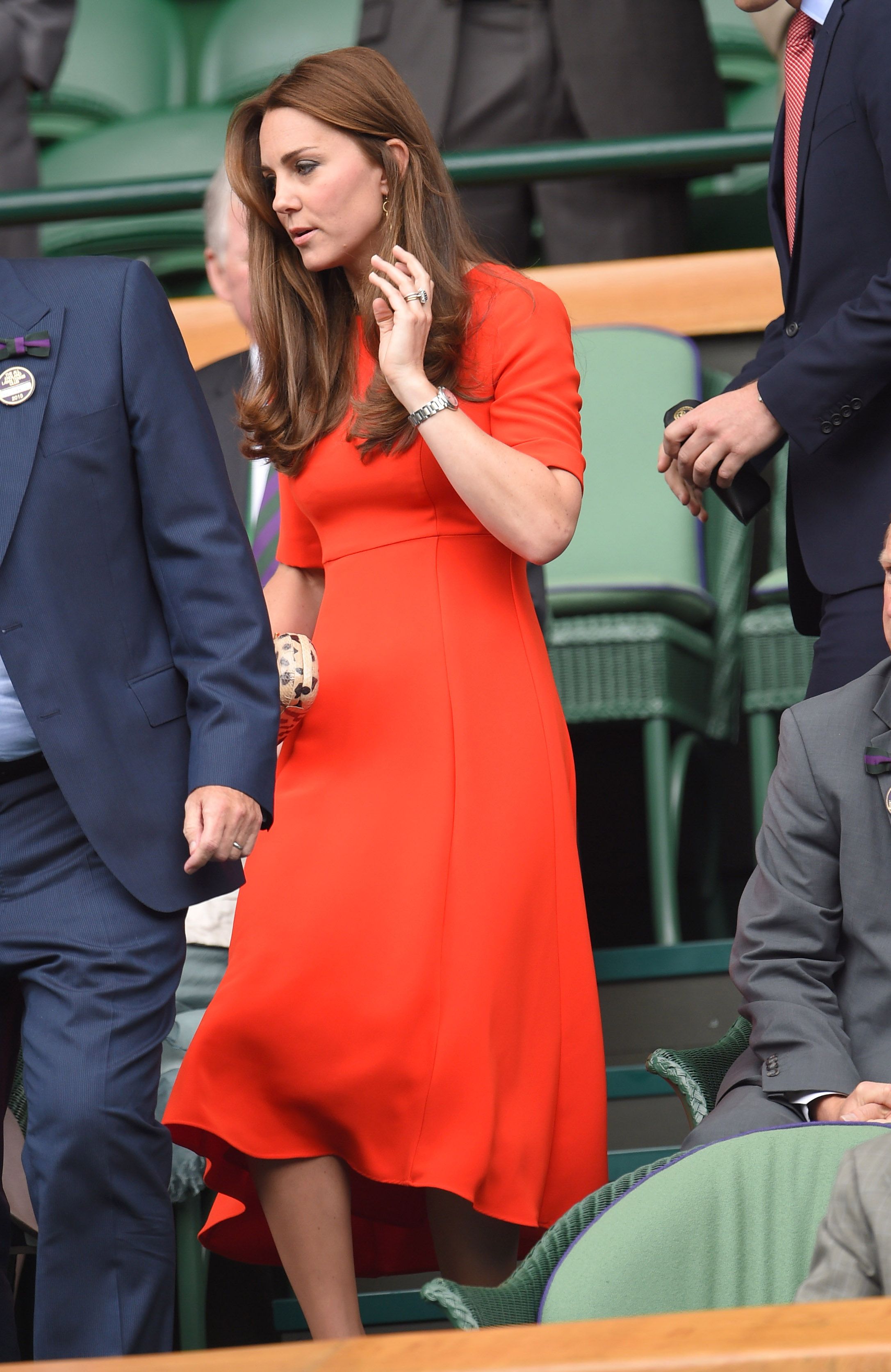 Kate Middleton Wears Red L.K. Bennett Dress for VE Day Video Chat