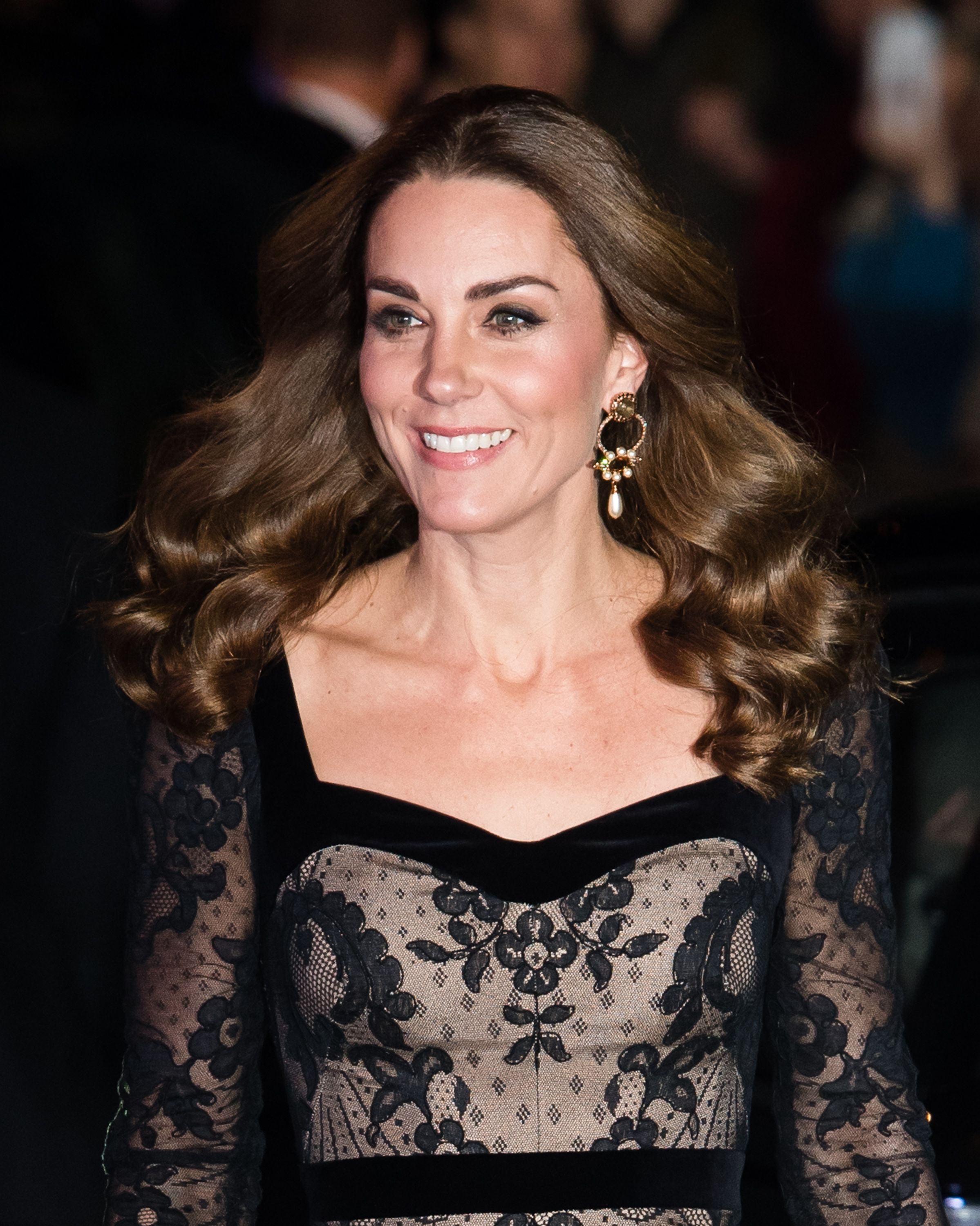 Kate Middleton Wears Black Lace Dress at the Royal Variety Performance