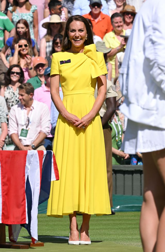 the duchess of cambridge attends the wimbledon women's singles final
