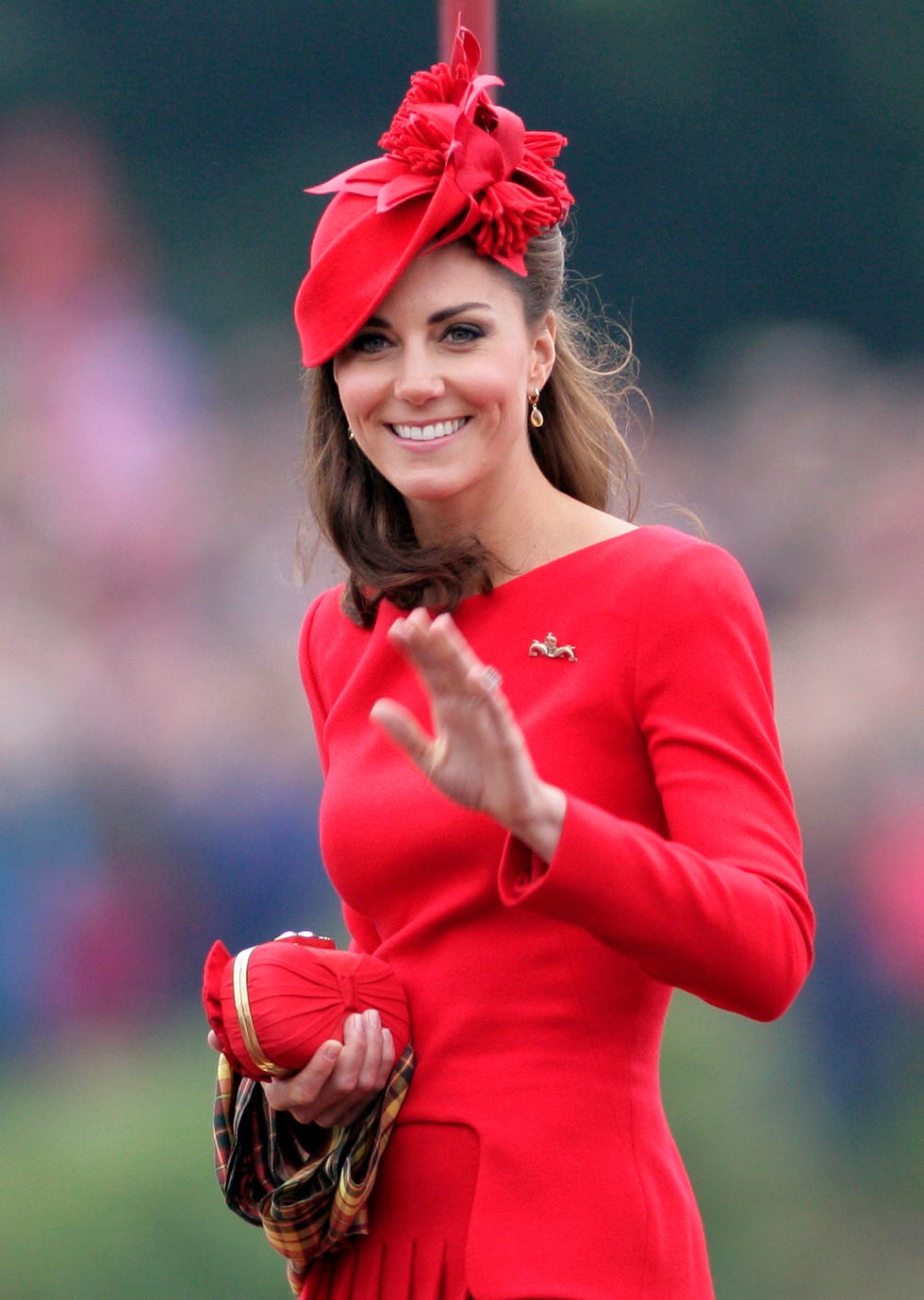 kate middleton in a bold red dress