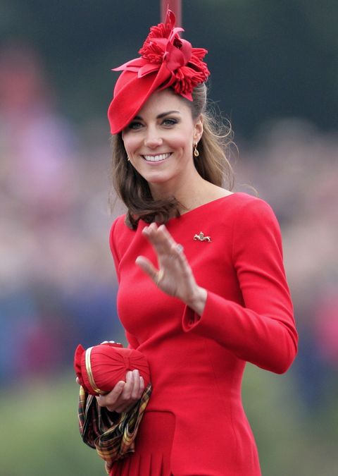 kate middleton in a bold red dress