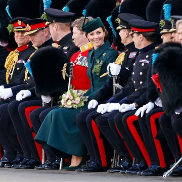 the duke and duchess of cambridge attend 1st battalion irish guards' st patrick's day parade
