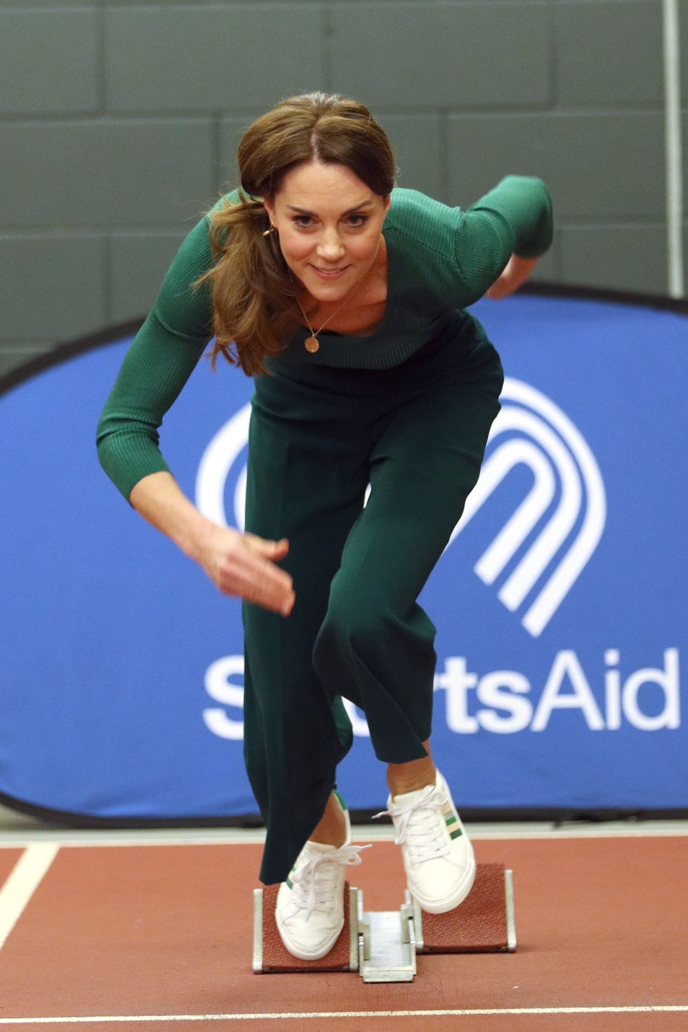 The Duchess Of Cambridge Visits London Stadium To Meet The Parents And Guardians Of SportsAid Stars