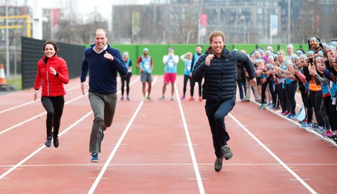 the duke duchess of cambridge and prince harry join team heads together at a london marathon training day