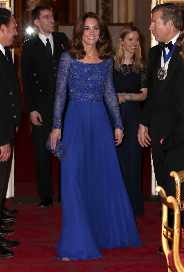 See Kate Middleton Arrive at Buckingham Palace in Sparkling Purple Gown ...