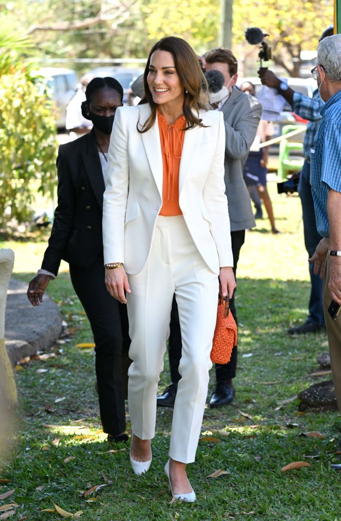 How to Get Kate Middletons Crisp White Suit Look from Jamaica
