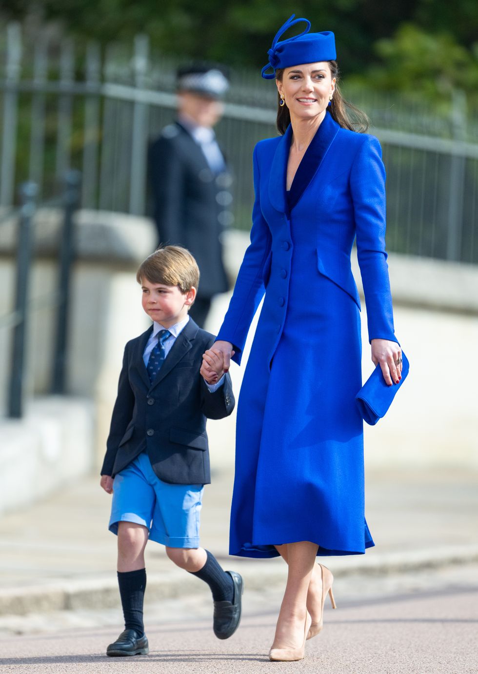 Kate Middleton wears electrical blue to attend Easter Sunday service