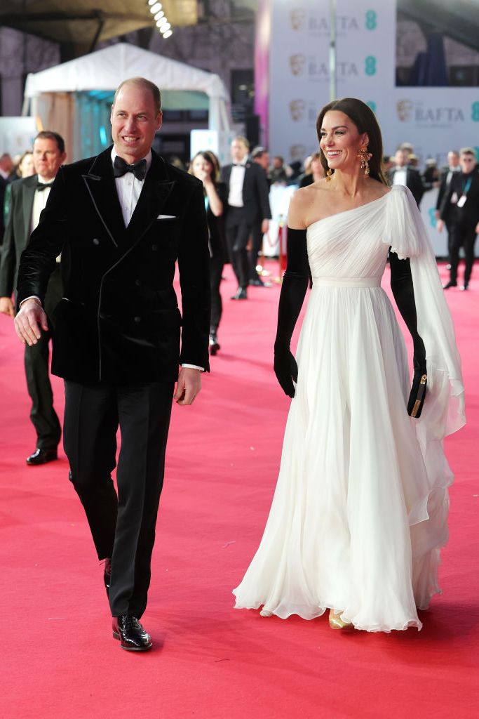 Kate Middleton Looked Glamorous in a White Gown at the 2023 BAFTA Awards
