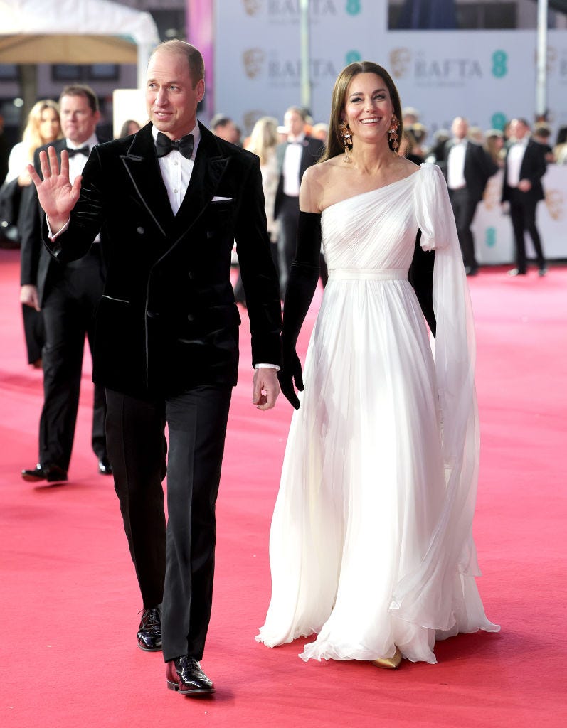 the prince and princess of wales attend the ee bafta film awards 2023