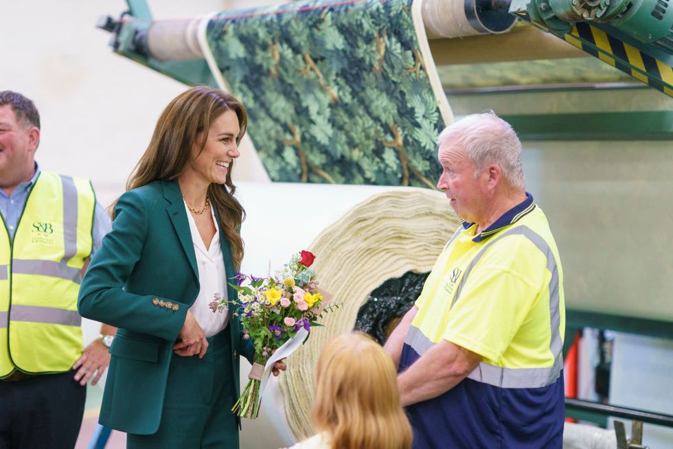 the princess of wales visits textiles manufacturers in leeds and lancaster