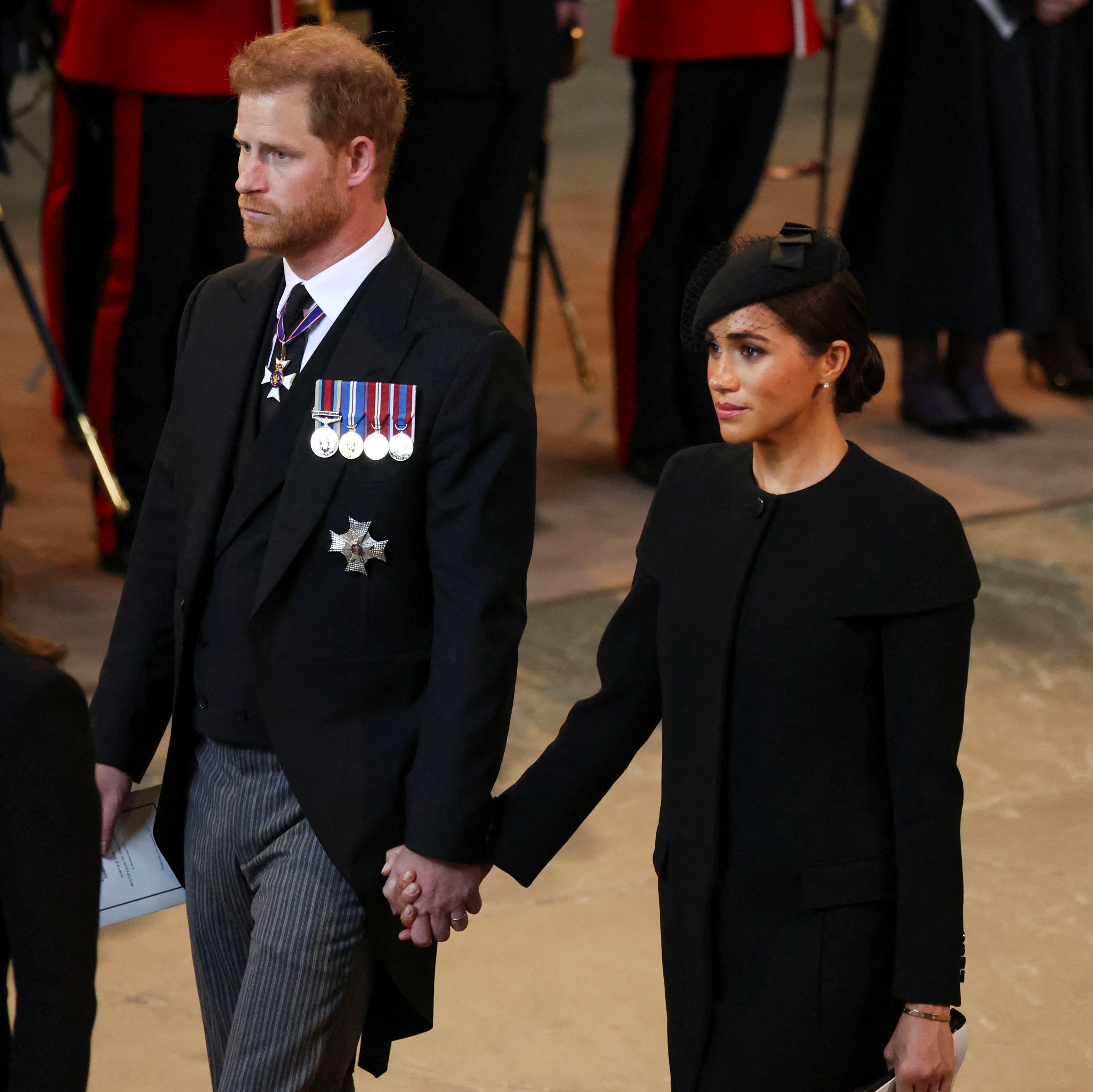 The couple's extended visit following the Queen's death has come to an end.