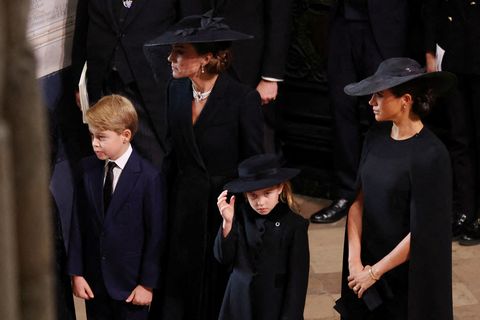 kate middleton and meghan markle at the state funeral of queen elizabeth ii