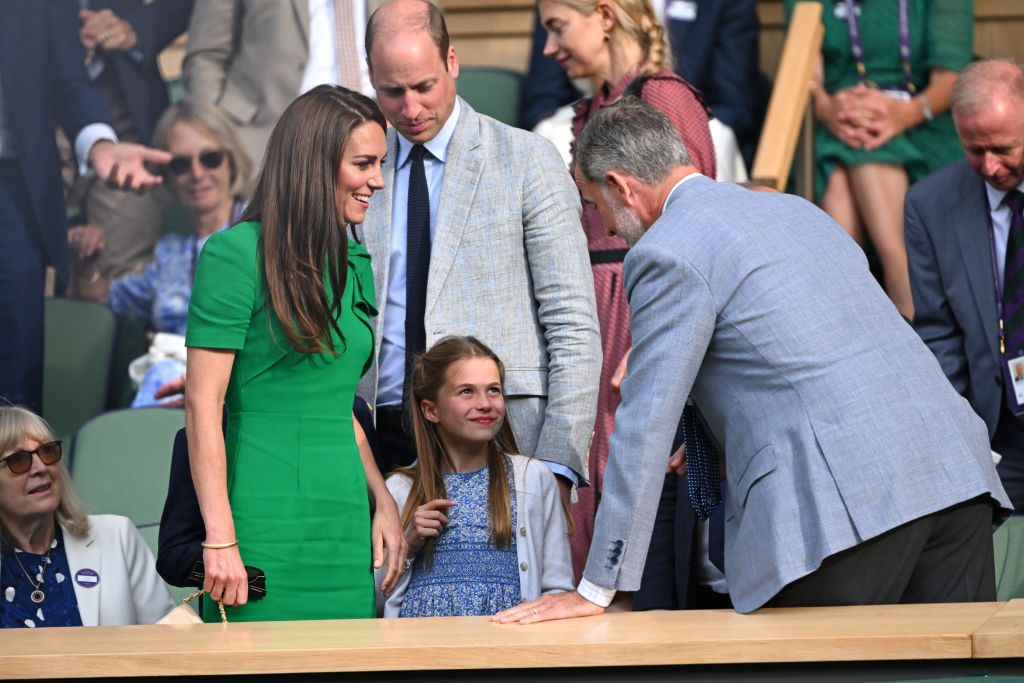 Princess Charlotte Meets King Felipe Of Spain At Wimbledon 2023 See   Catherine Princess Of Wales Princess Charlotte Of Wales News Photo 1689529487 