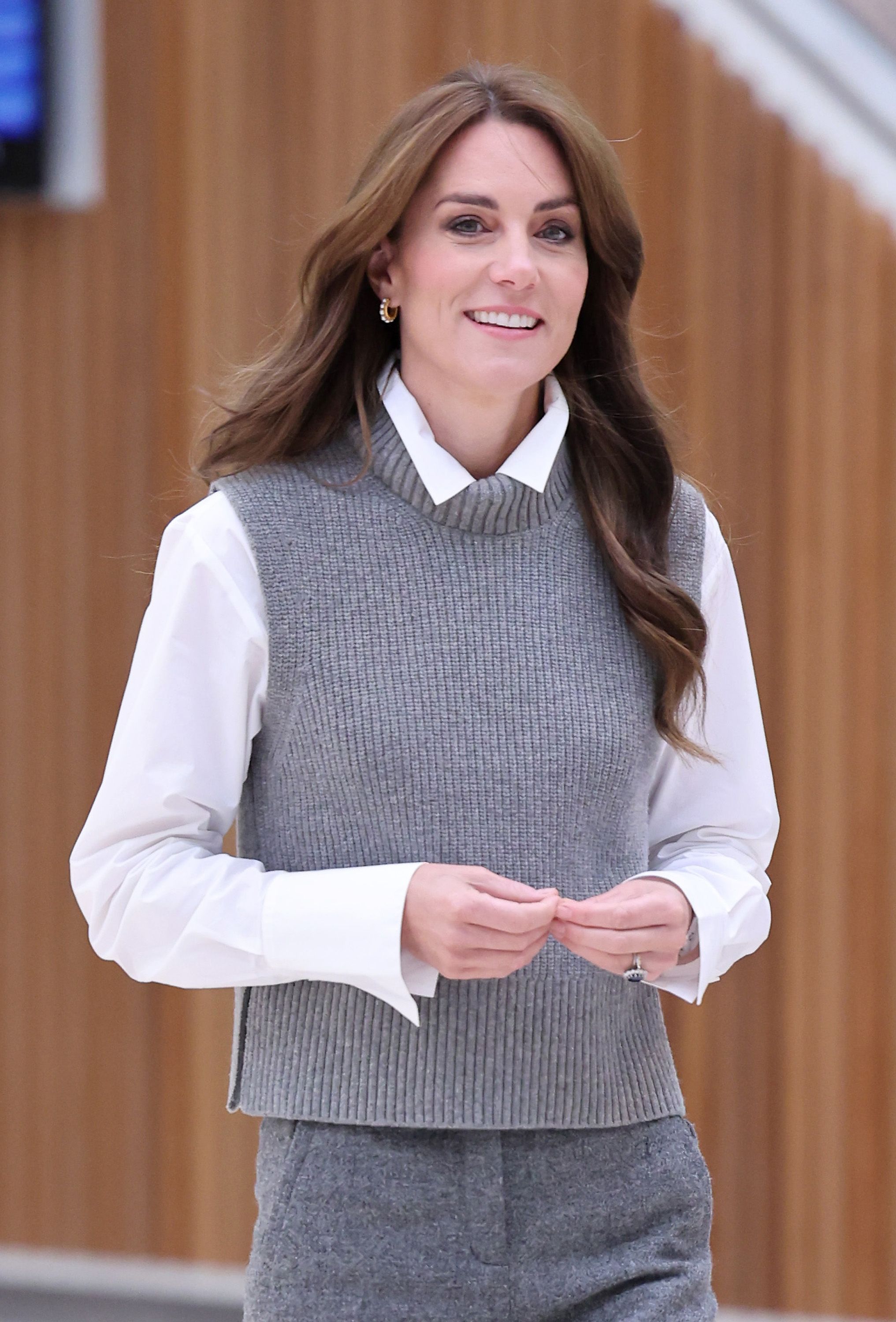 Kate Middleton's cosy sweater vest and trousers