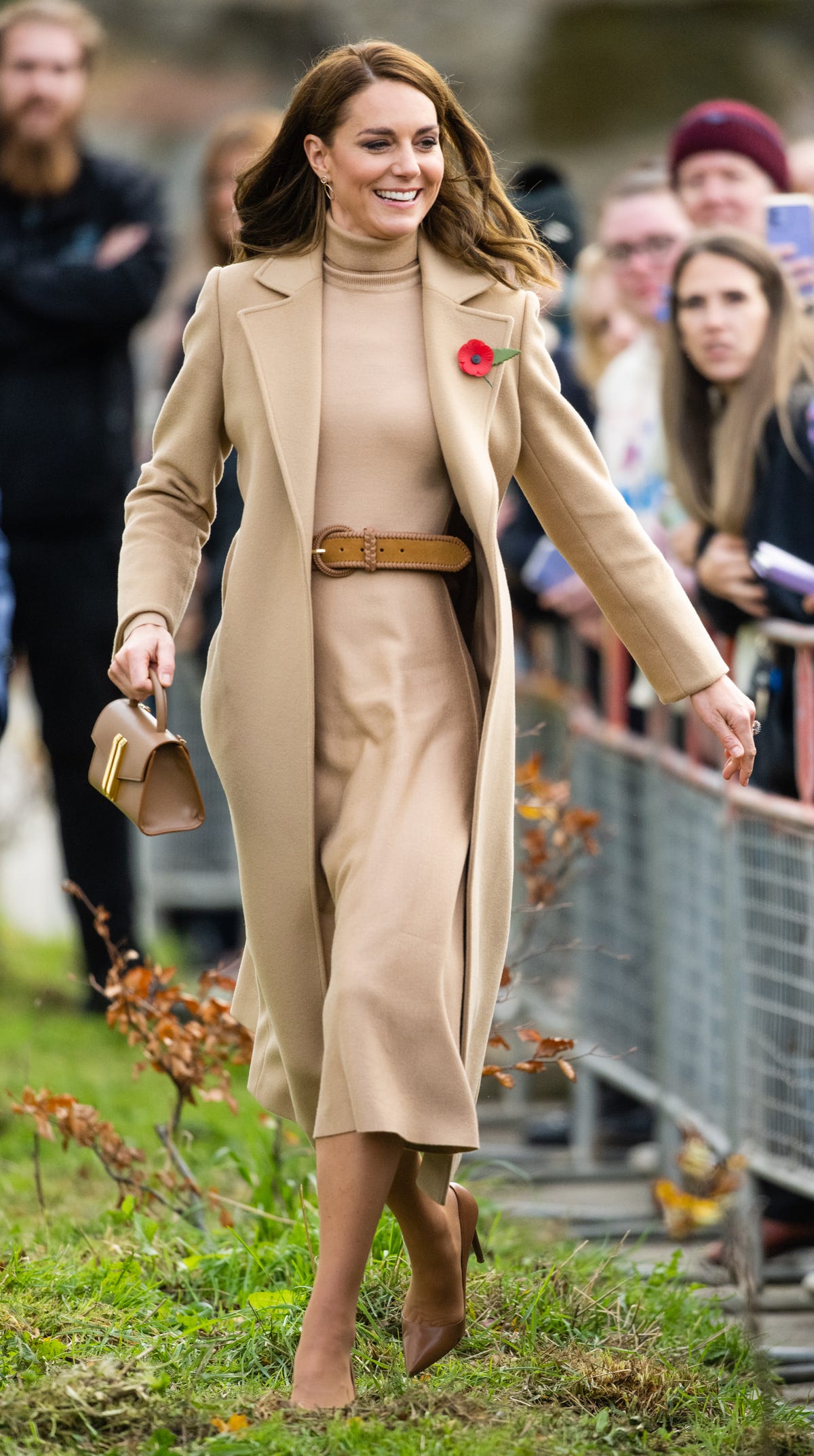 Demellier Nano Montreal Bag Carried By Kate Middleton in Toffee Smooth