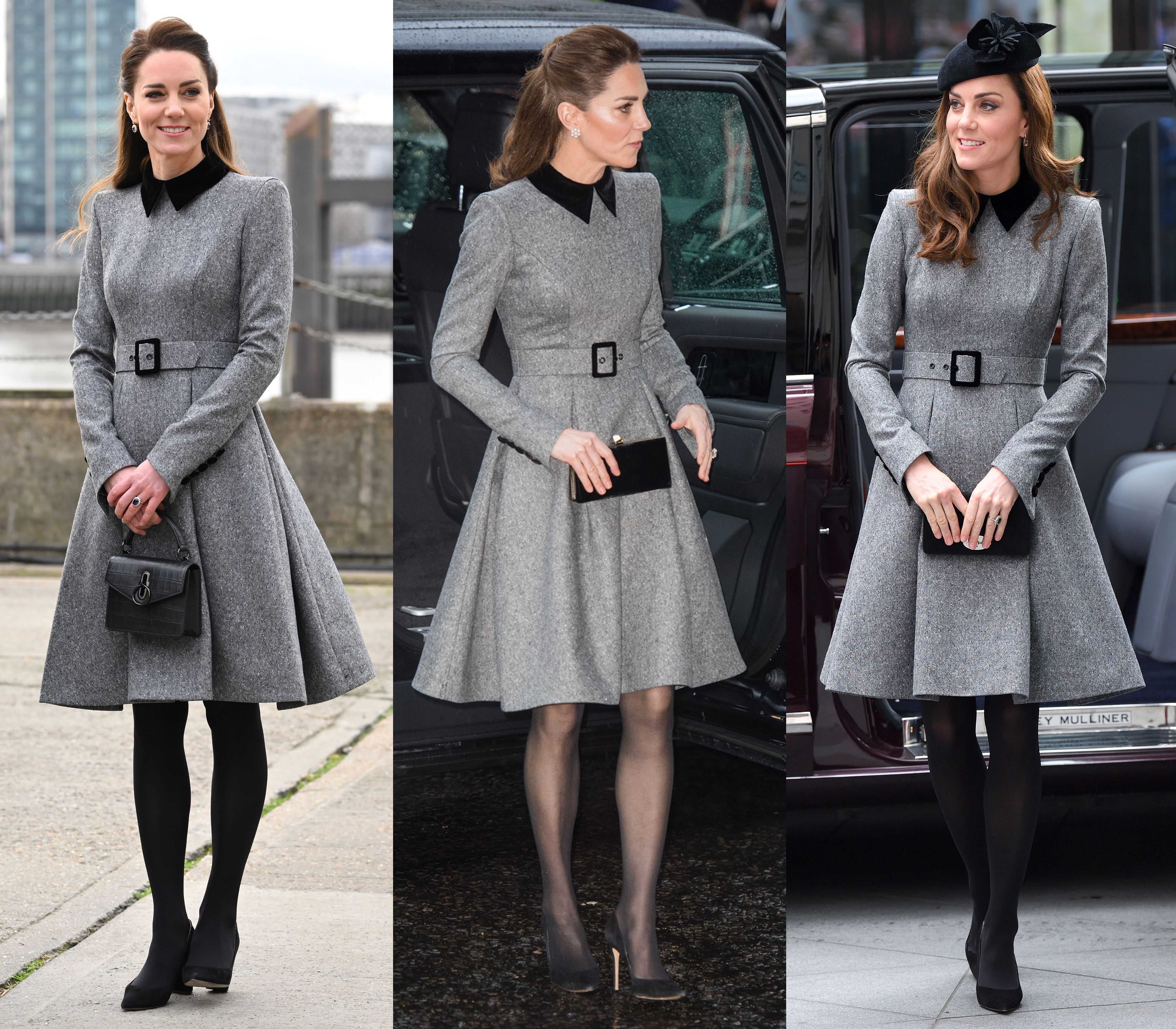 Catherine walker sale grey coat dress