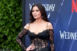 catherine zeta jones black lace wednesday reunion