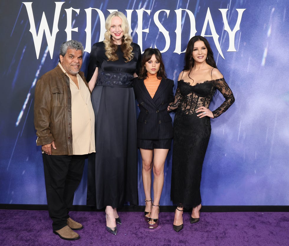 Catherine Zeta-Jones wears black lace outfit to Wednesday reunion