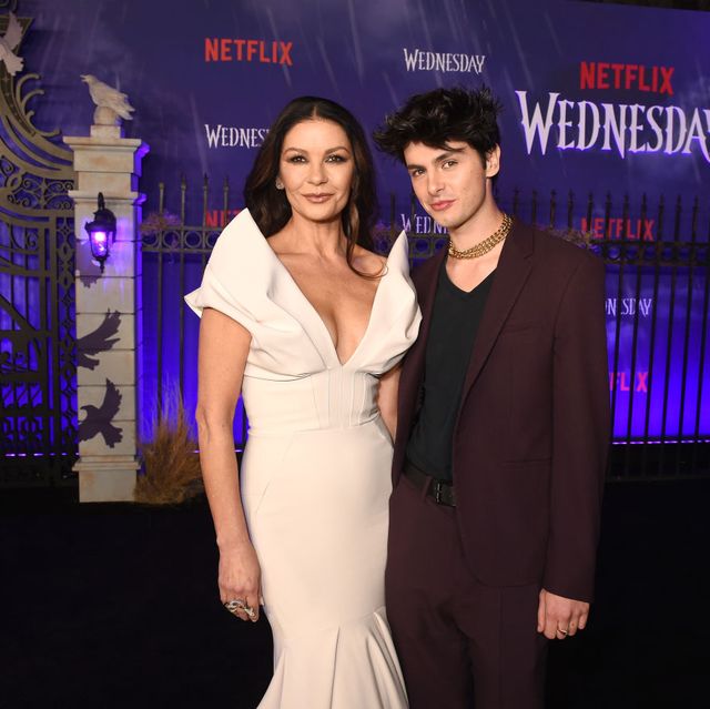 Catherine Zeta-Jones and son, Dylan, attend Wednesday premiere