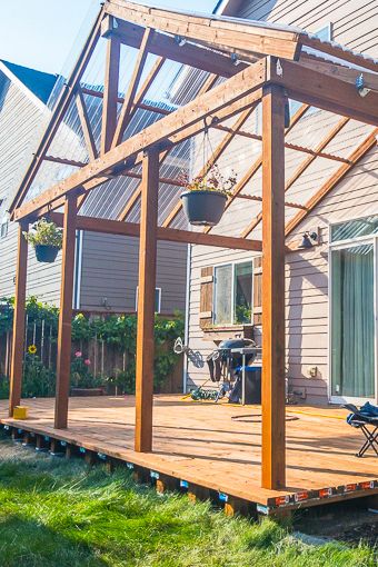pergola with sun roof on deck