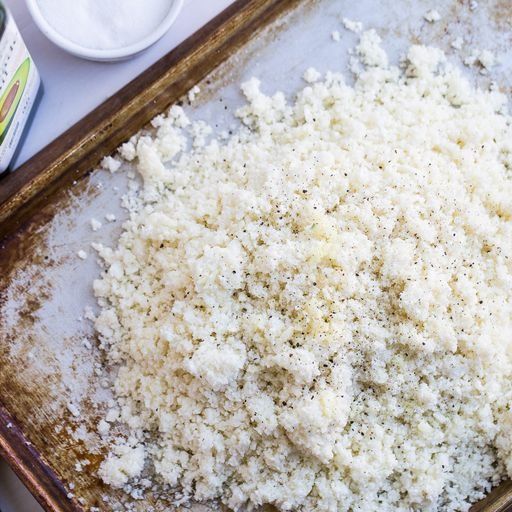 cauliflower rice on sheet pan