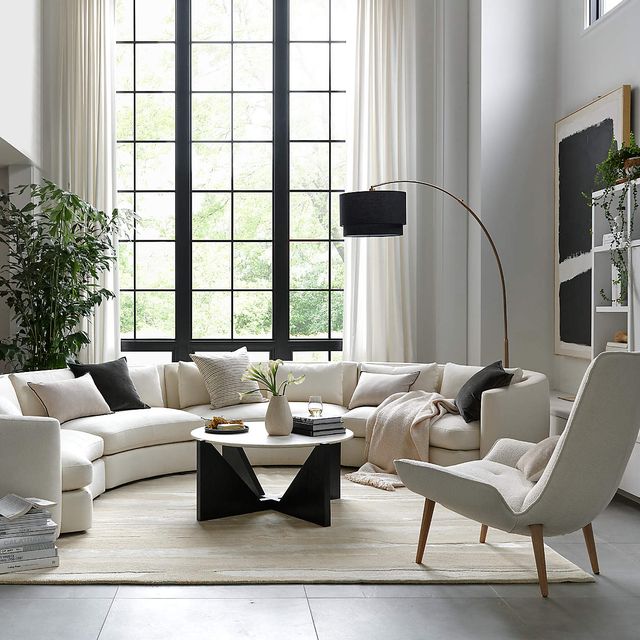 Elegant Designed Curvy Back Support Luxurious Leather Sofa Set