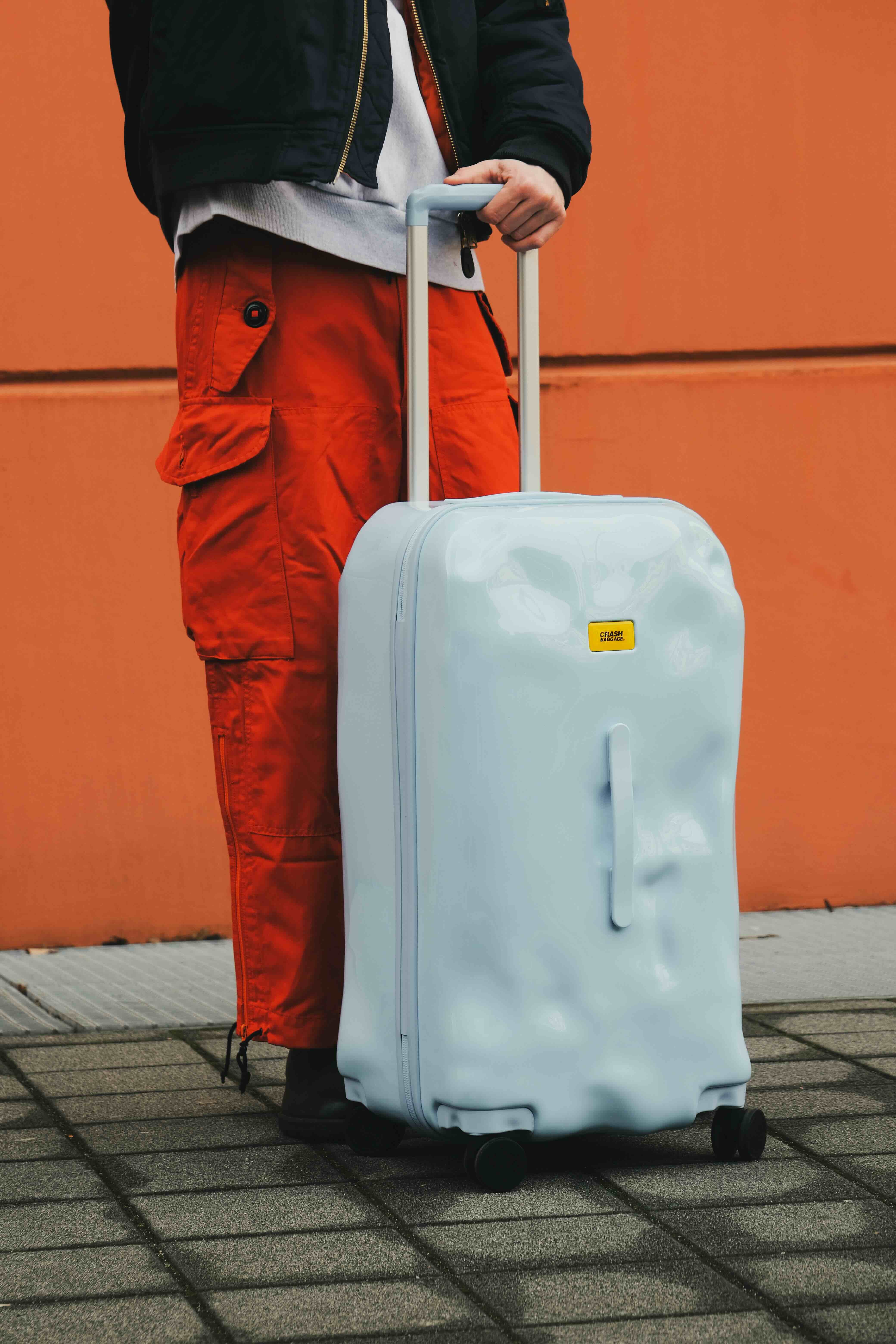 a blue suitcase