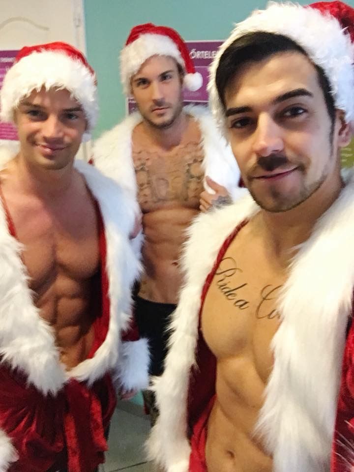 Santa claus, Fur, Christmas, Fur clothing, Chest, Fun, Barechested, Muscle, Fictional character, Event, 