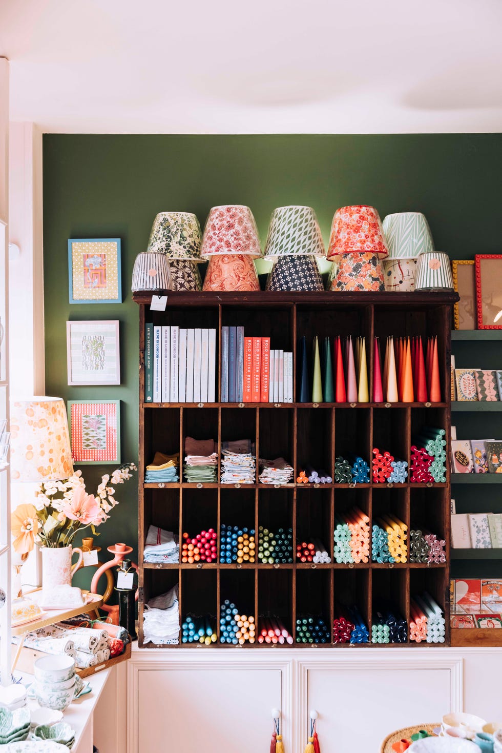 Craft store showcasing decorative bowls, stationery, and various crafting supplies.