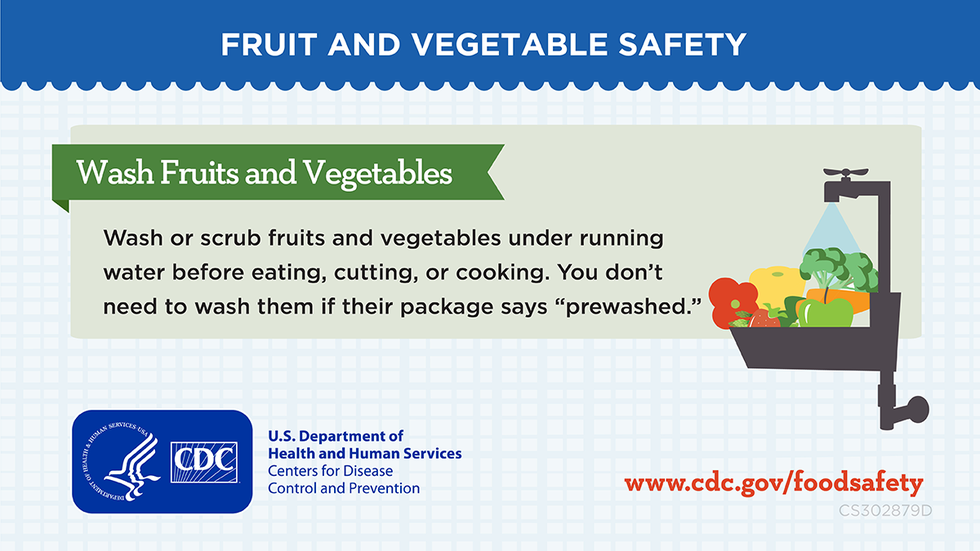 CDC tips for washing fruits and vegetables
