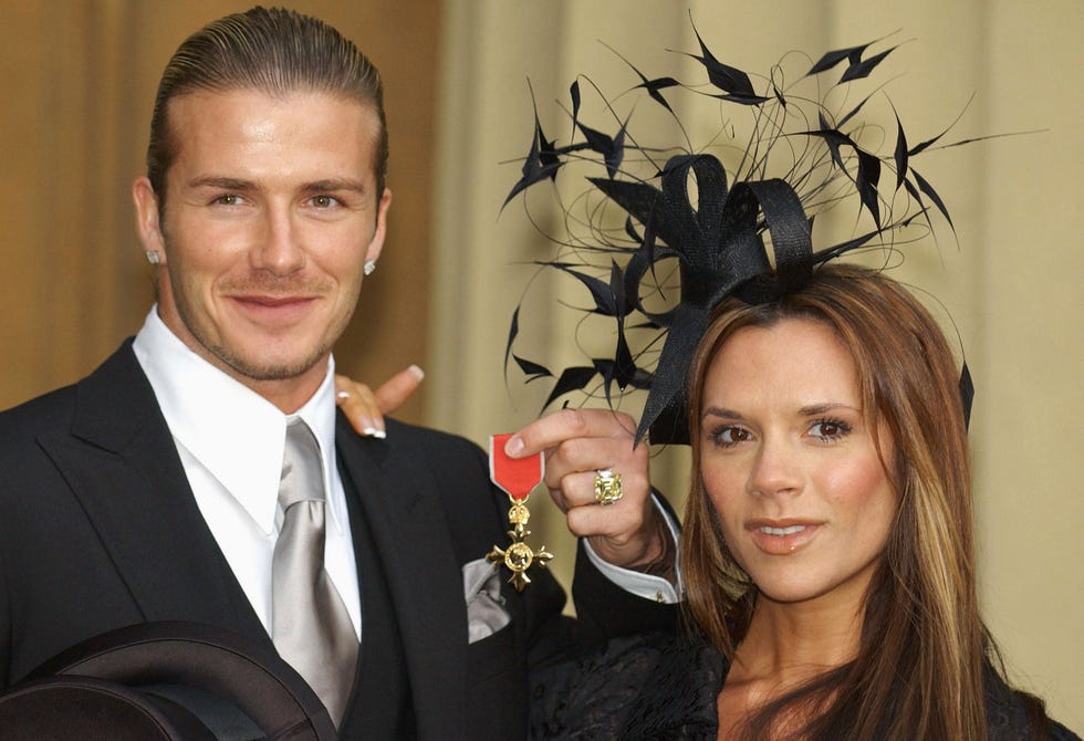 England Captain David Beckham receives his OBE