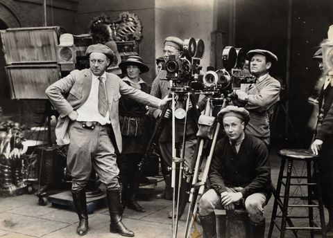 director cecil b demille and film crew