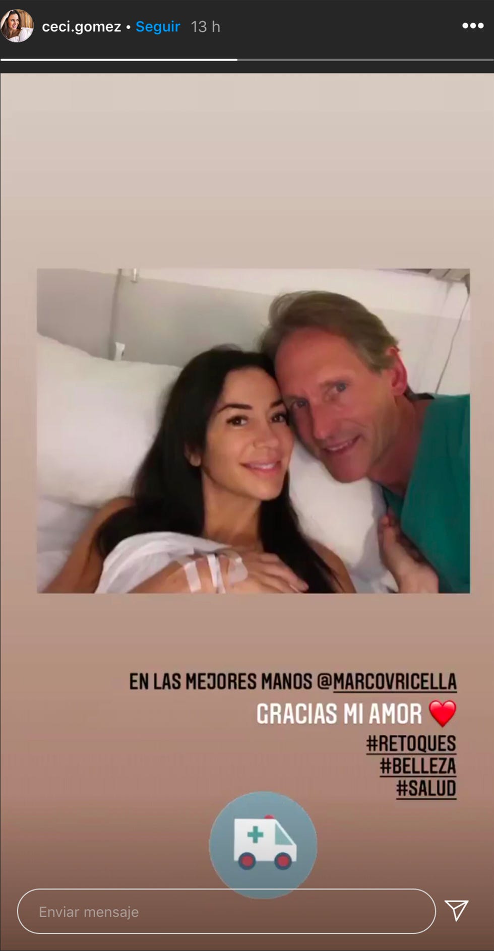 cecilia gómez se pone en manos de marco vricella para un nuevo retoque estético