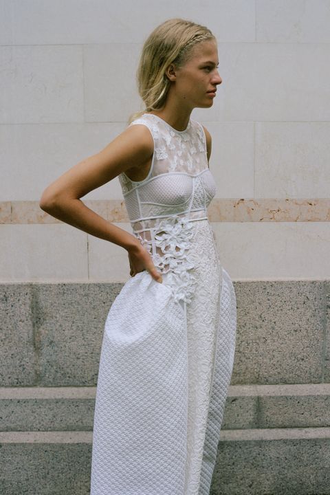 model in white dress