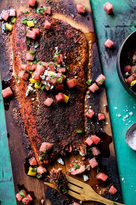 cedar plank salmon watermelon salsa recipe