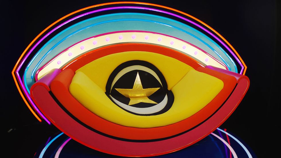 celebrity big brother 2024 chair in an eye shape with rainbow colours
