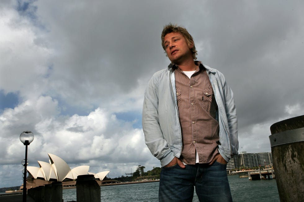 Celebrity chef Jamie Oliver poses for photographers outside the The Park Hyatt,