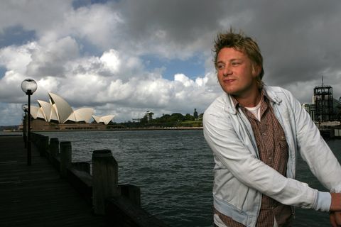 Celebrity chef Jamie Oliver poses for photographers outside the The Park Hyatt,