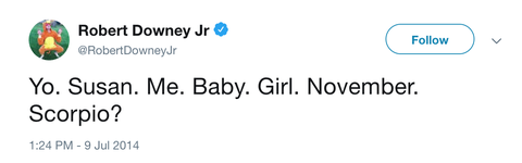 Celebrity Pregnancy Announcements Robert Downey Jr.
