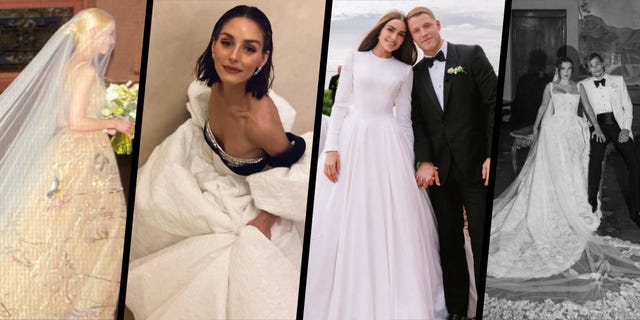 celebrity wedding dresses 2024