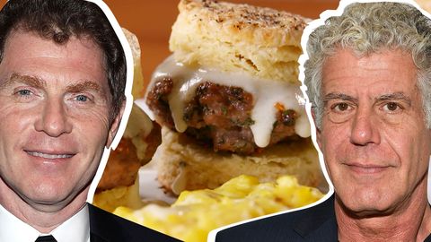 preview for Bobby Flay Vs. Anthony Bourdain: Whose Biscuits And Gravy Is Better?