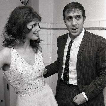 sanremo, italy, january 1966 italian singer adriano celentano with his wife claudia mori during the festival della canzone photo by vittoriano rastelligetty images