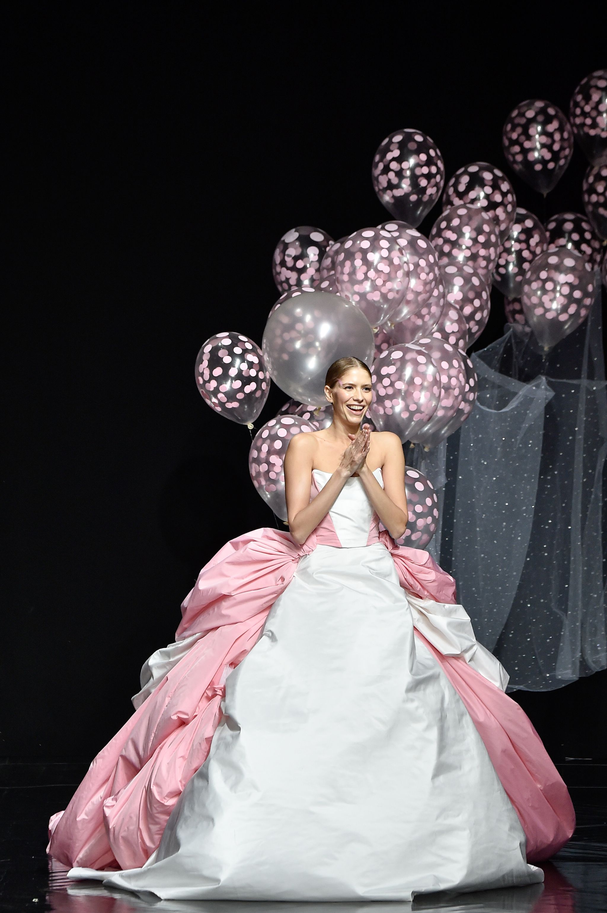 A model walks the Celia Kritharioti haute couture runway