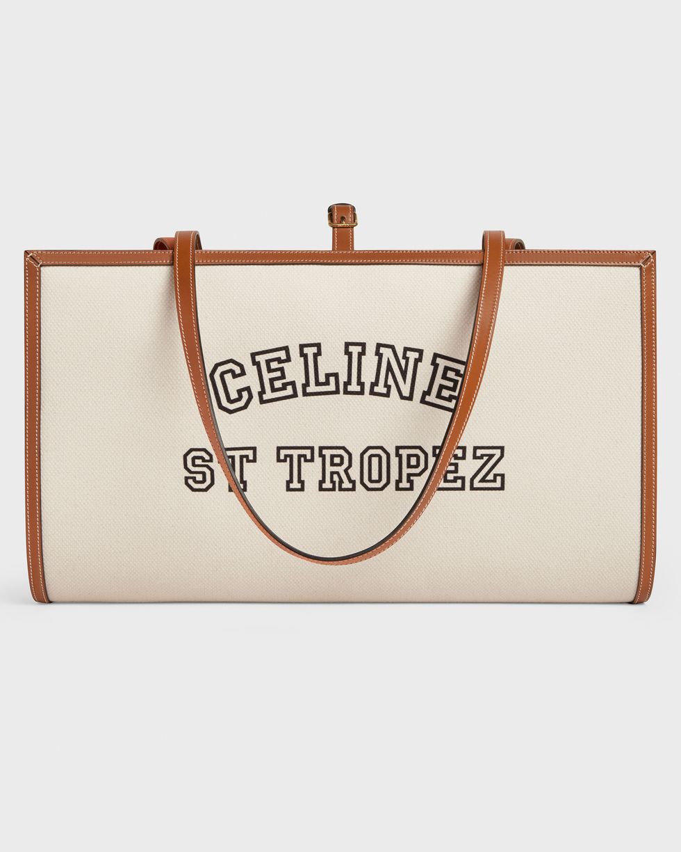 Celine Homme Men's Logo-Print Canvas Tote Bag