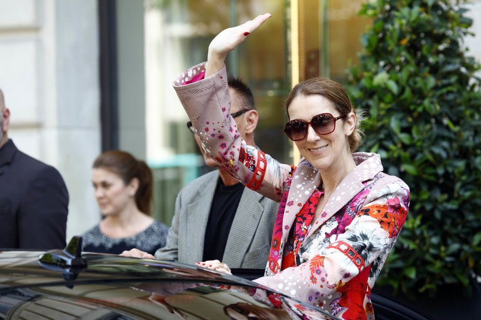 Canadian singer Celine Dion seen leaving her hotel in Paris