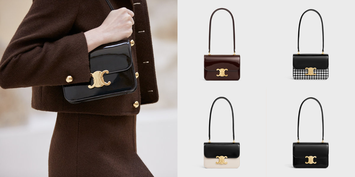 【直営】CELINE ラミネートパイソン ティーンギャランスバッグ ティーン ギャランス バッグ / ラミネートパイソン - ゴールド