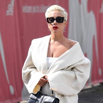 Lady Gaga carries Celine's Le 16 in Venice in September 2018